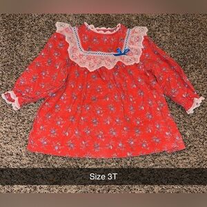 Vintage kids dress with Lace Trim